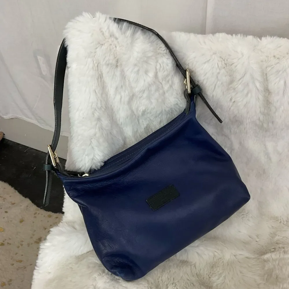 Dooney and Bourke Y2K Navy Blue Small Leather Shoulder Bag Purse